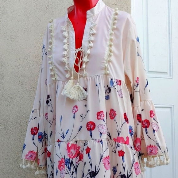 Women's Soft and Flowing Floral High Waist Lounge Dress, XXL - Picture 4 of 16